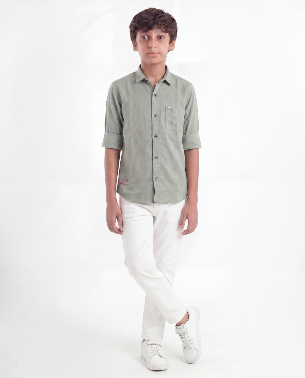 Boys Textured Cotton Shirt