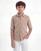 Boys Textured Cotton Shirt