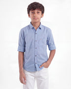 Boys Textured Cotton Shirt