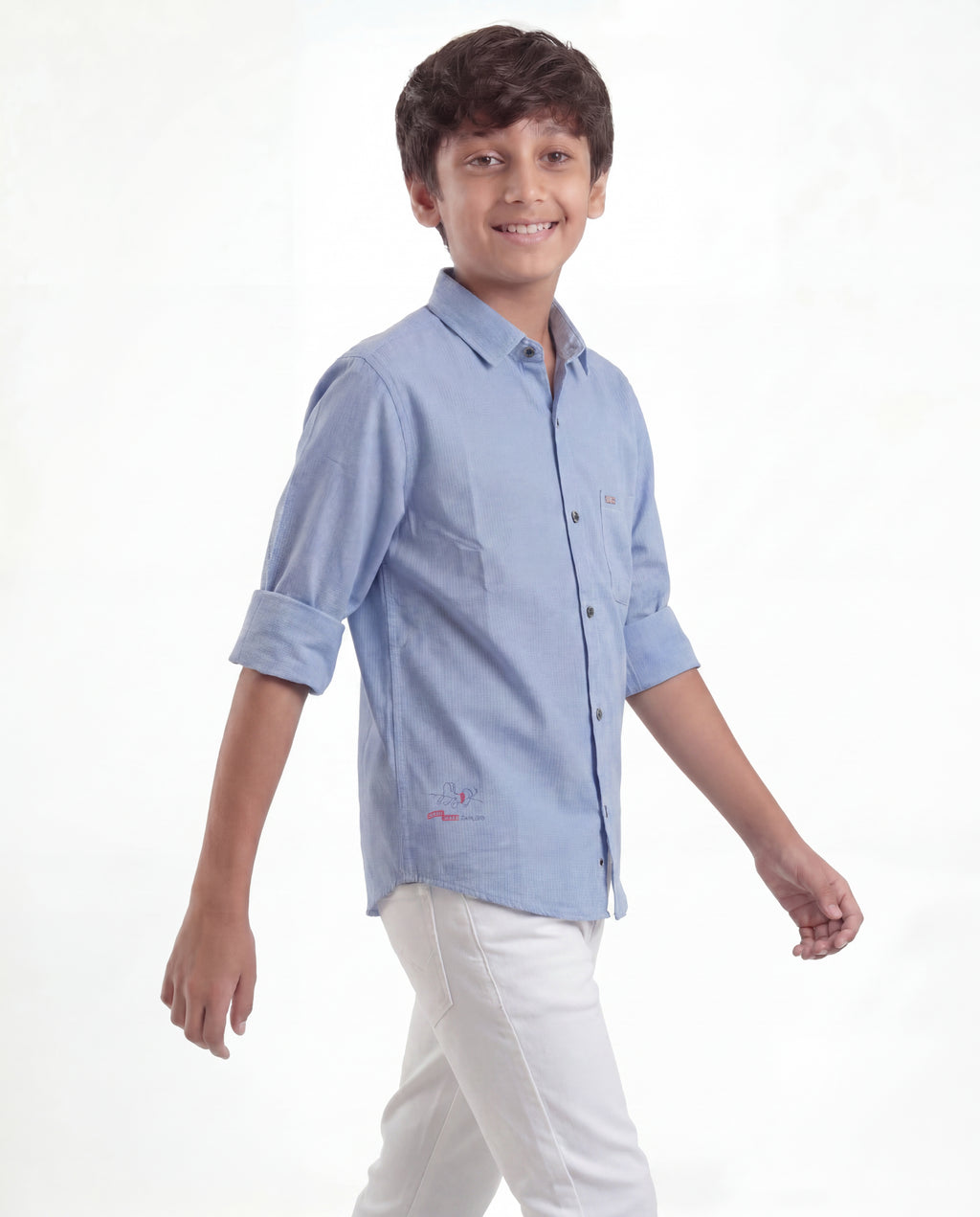 Boys Textured Cotton Shirt