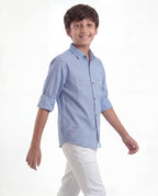 Boys Textured Cotton Shirt
