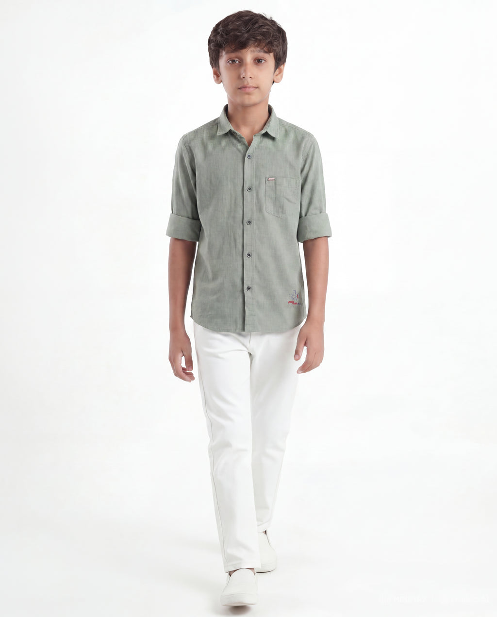 Boys Textured Cotton Shirt