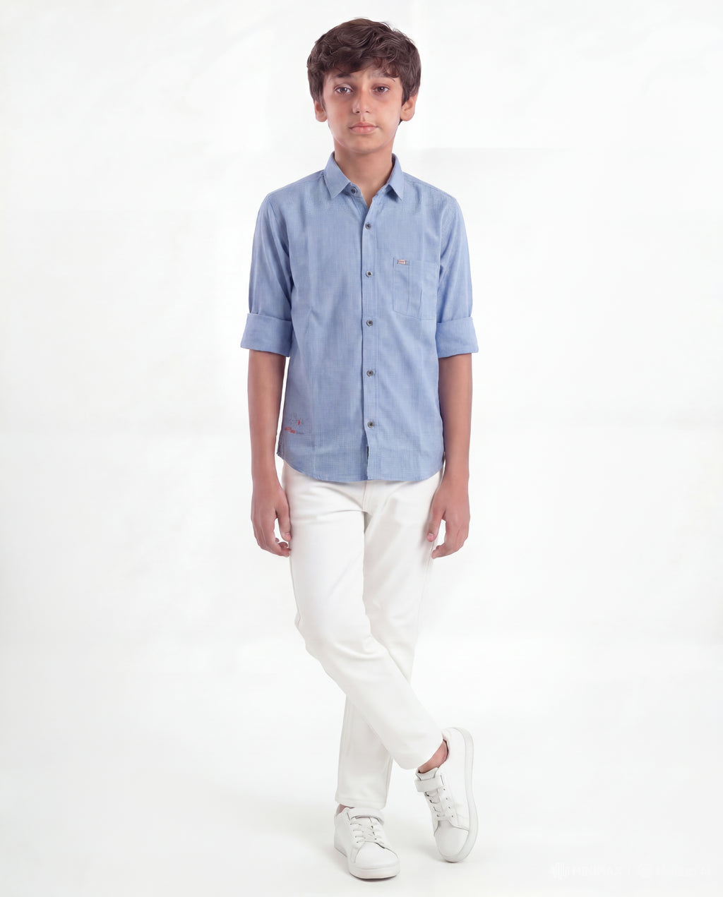 Boys Textured Cotton Shirt