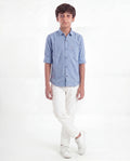 Boys Textured Cotton Shirt