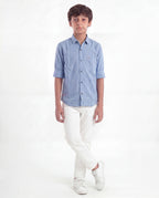 Boys Textured Cotton Shirt
