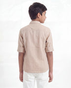 Boys Textured Cotton Shirt