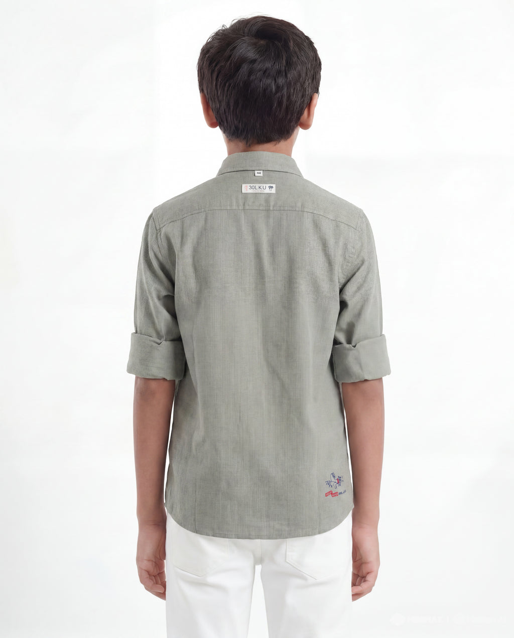 Boys Textured Cotton Shirt