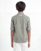 Boys Textured Cotton Shirt