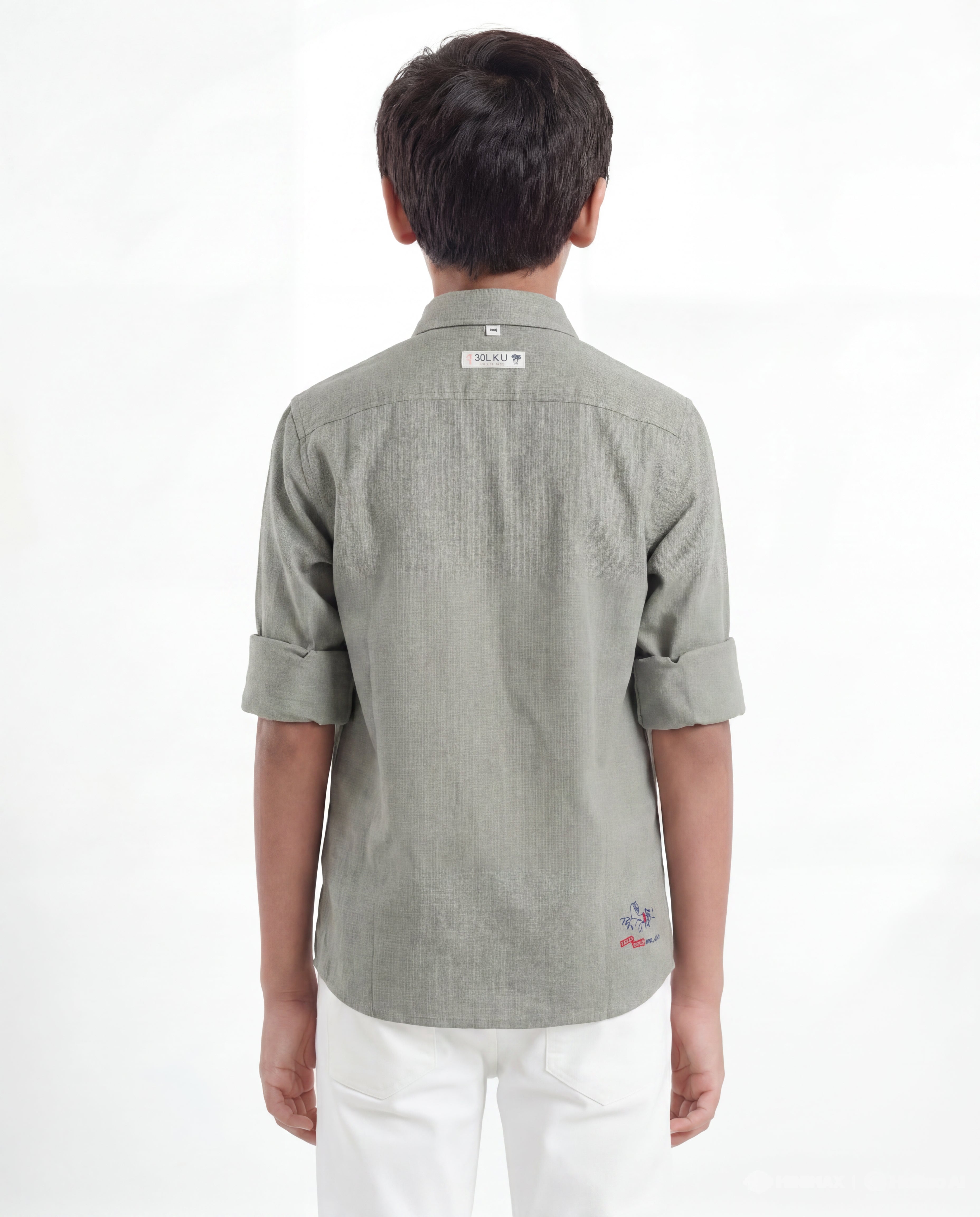 Boys Textured Cotton Shirt