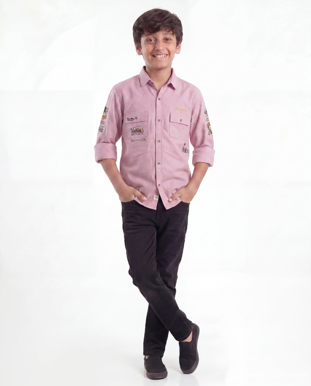 Boys Utility Pocket Casual Shirt