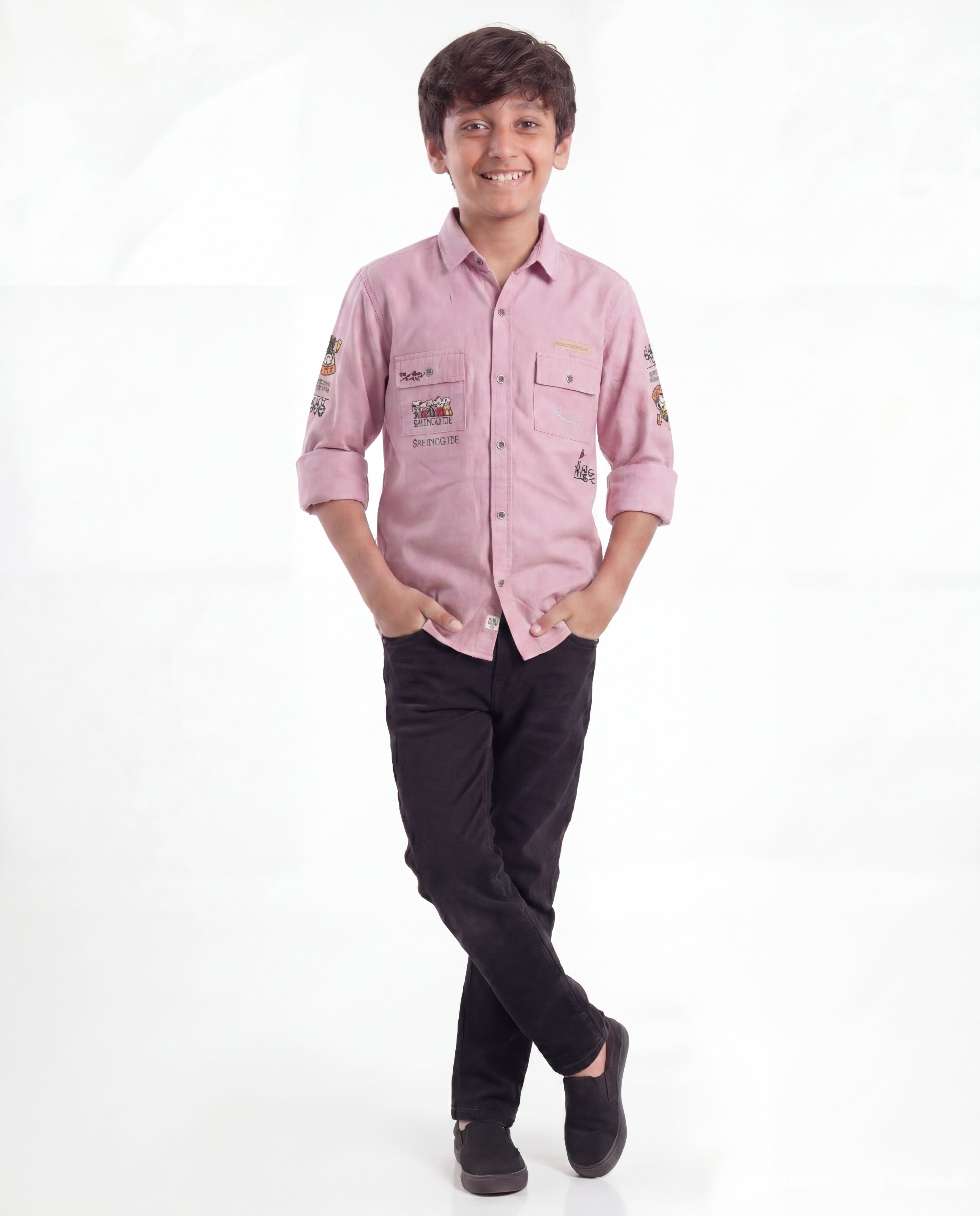 Boys Utility Pocket Casual Shirt