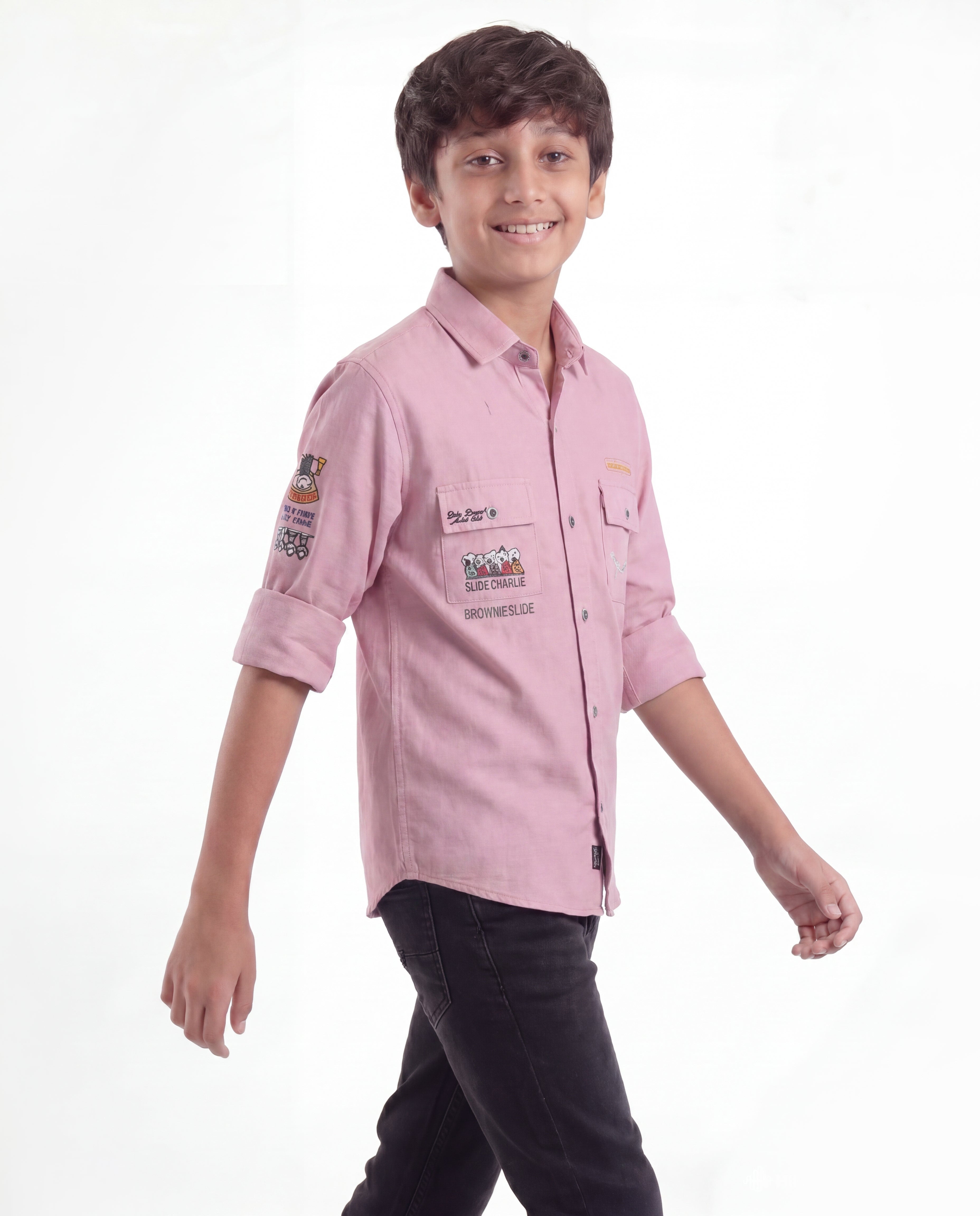 Boys Utility Pocket Casual Shirt