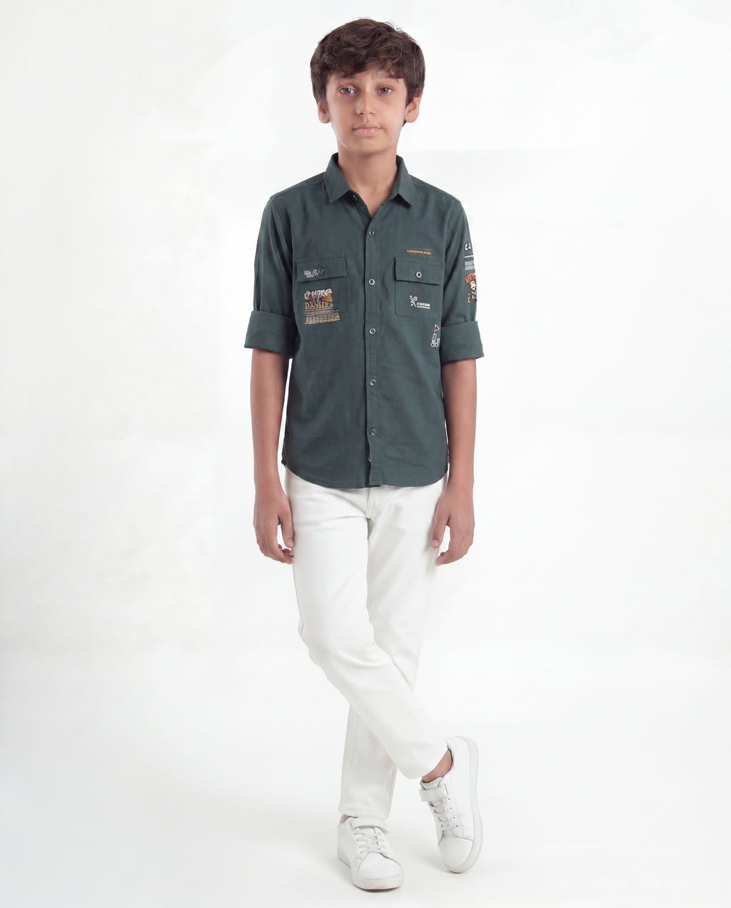 Boys Utility Pocket Casual Shirt