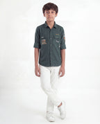 Boys Utility Pocket Casual Shirt