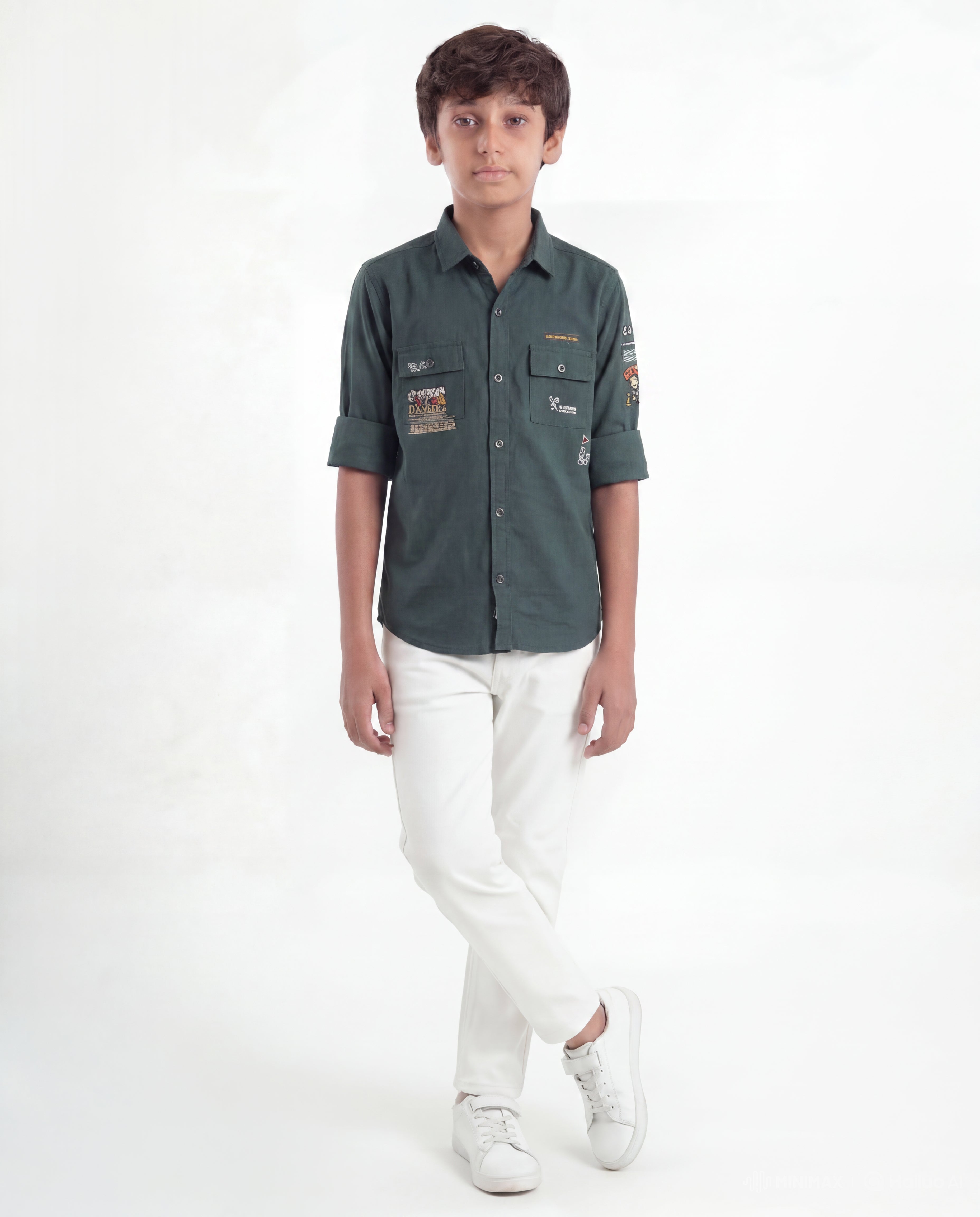 Boys Utility Pocket Casual Shirt