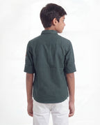 Boys Utility Pocket Casual Shirt