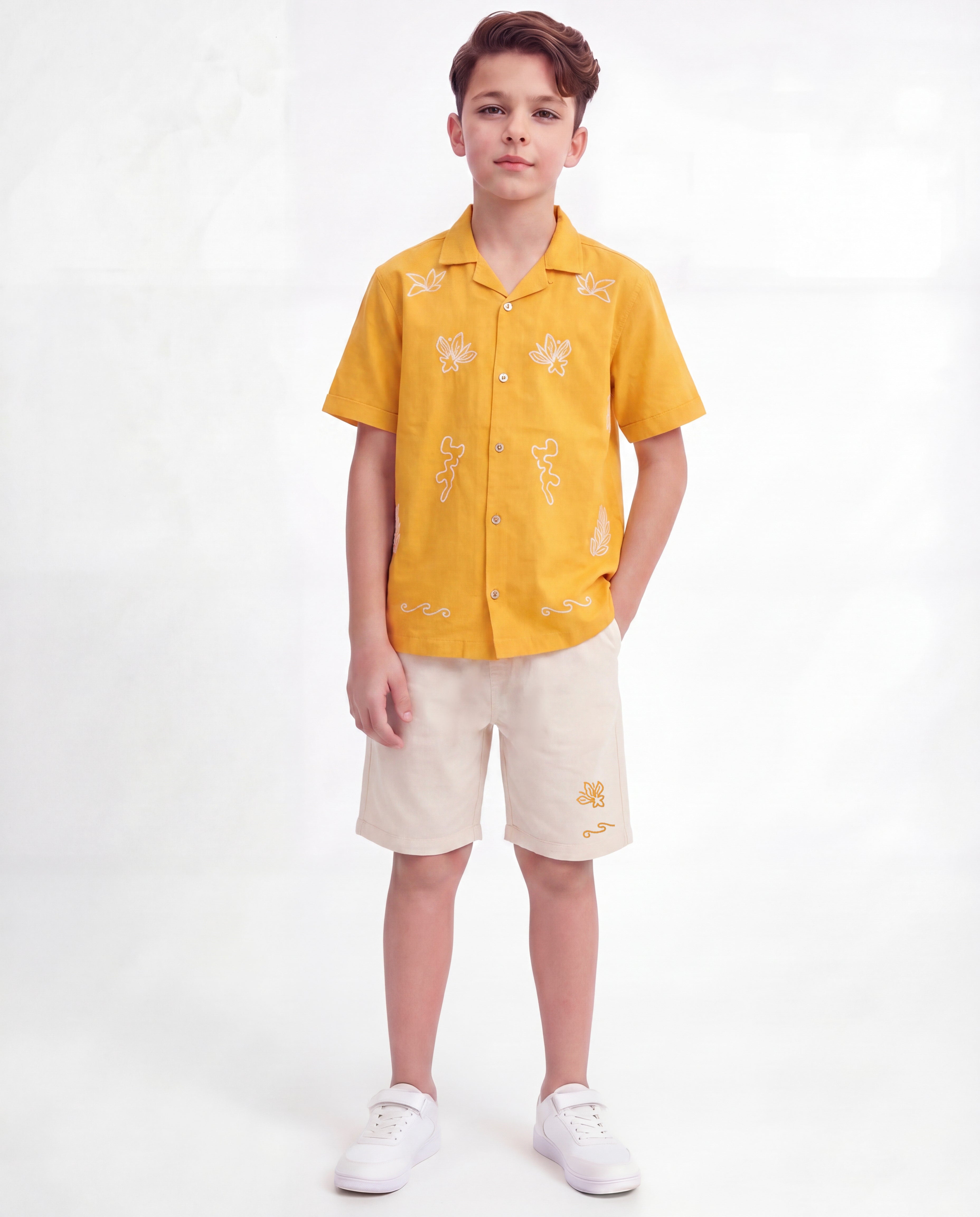 Boys Tropical Embroidered Co-Ord Set