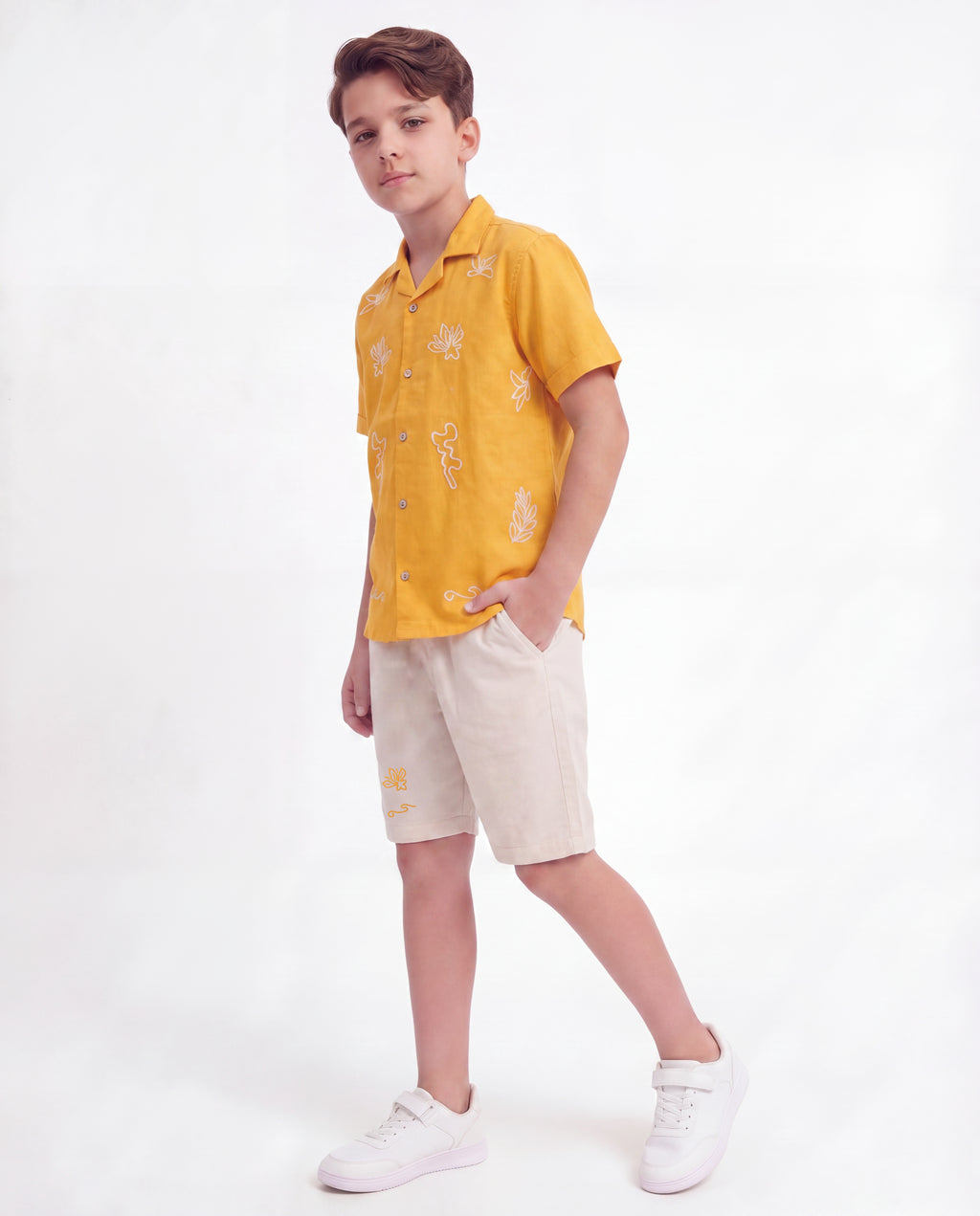 Boys Tropical Embroidered Co-Ord Set