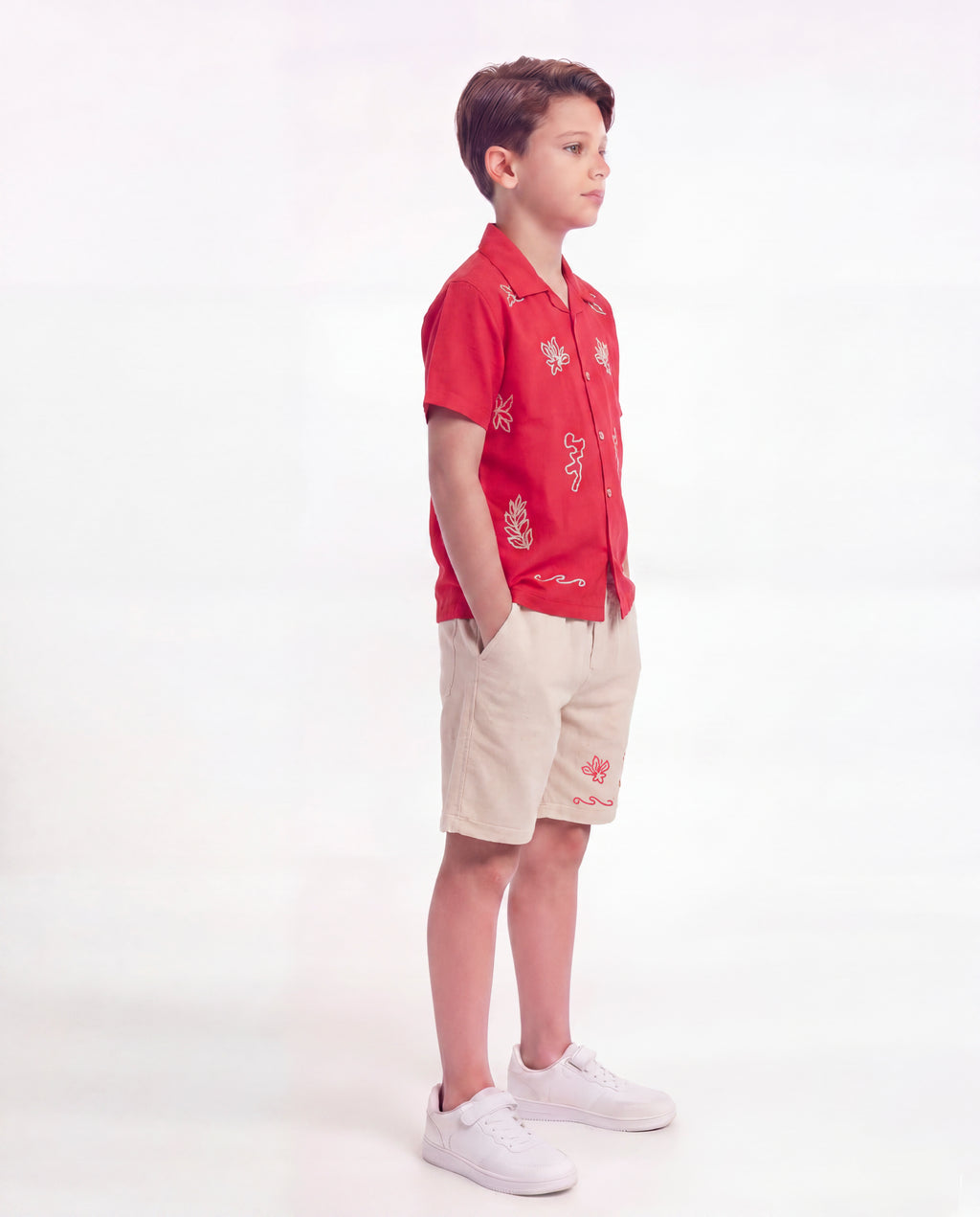 Boys Tropical Embroidered Co-Ord Set