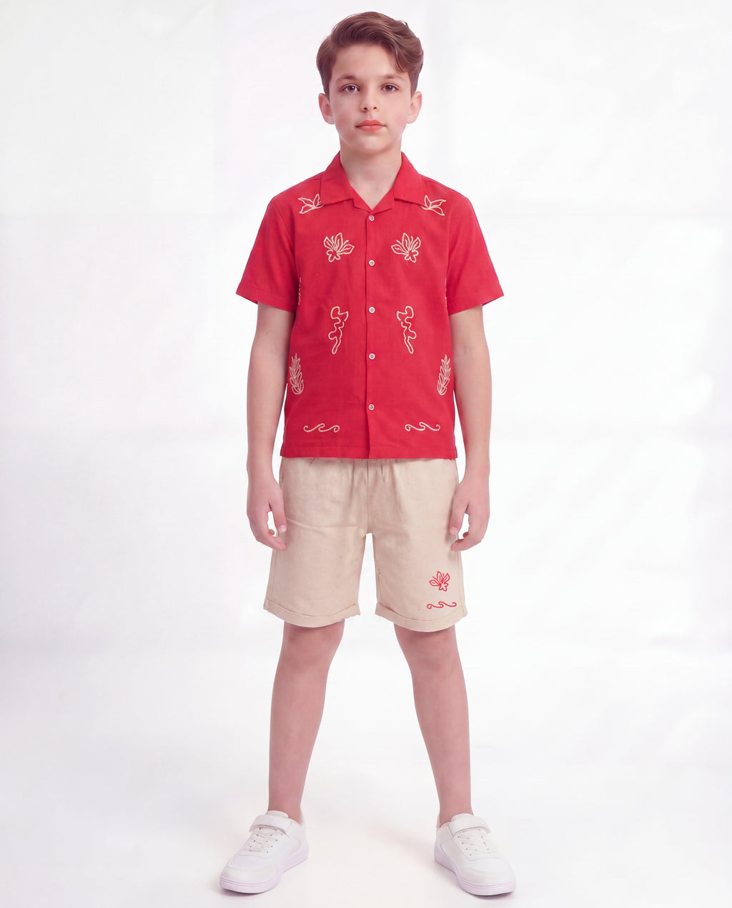Boys Tropical Embroidered Co-Ord Set
