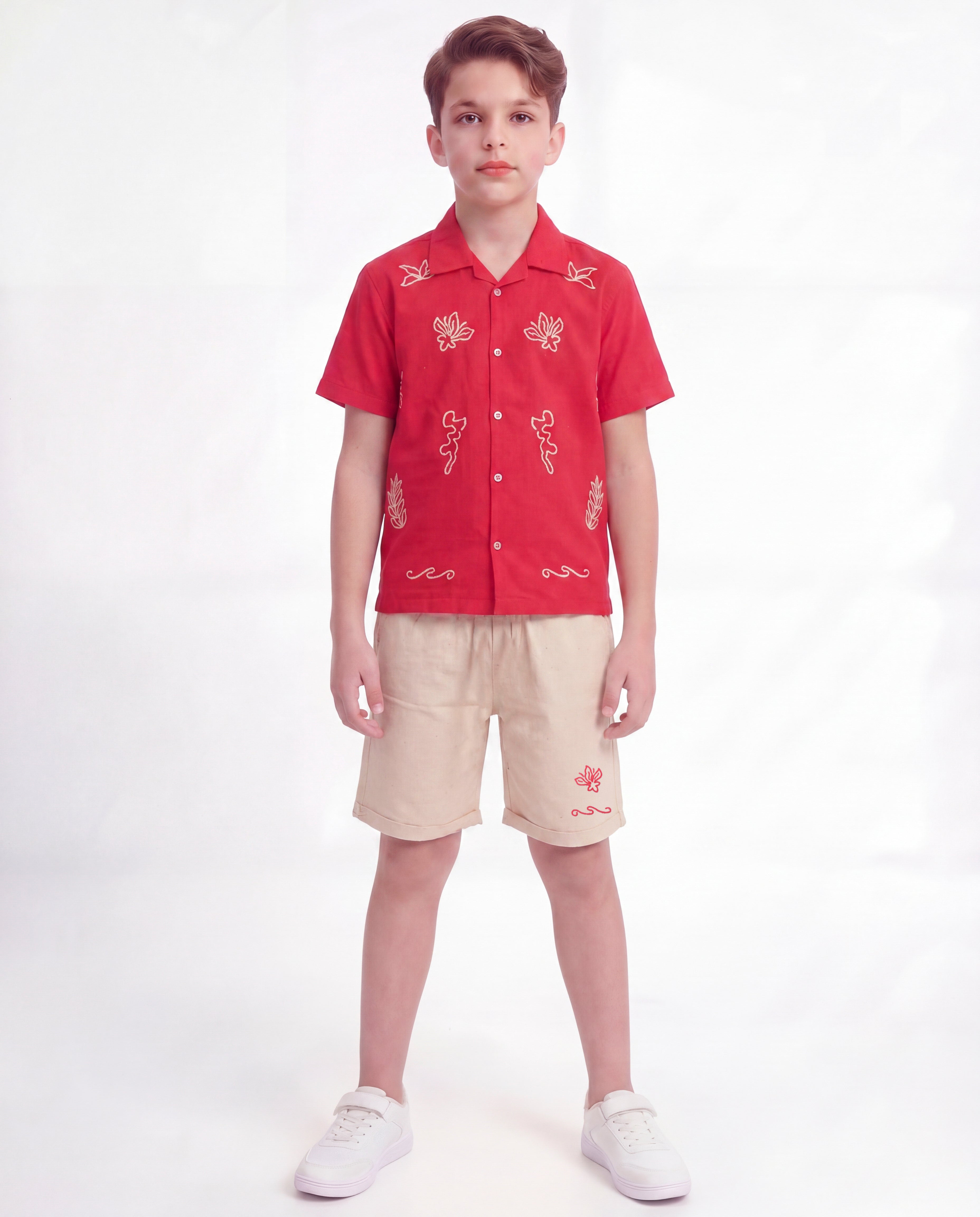 Boys Tropical Embroidered Co-Ord Set
