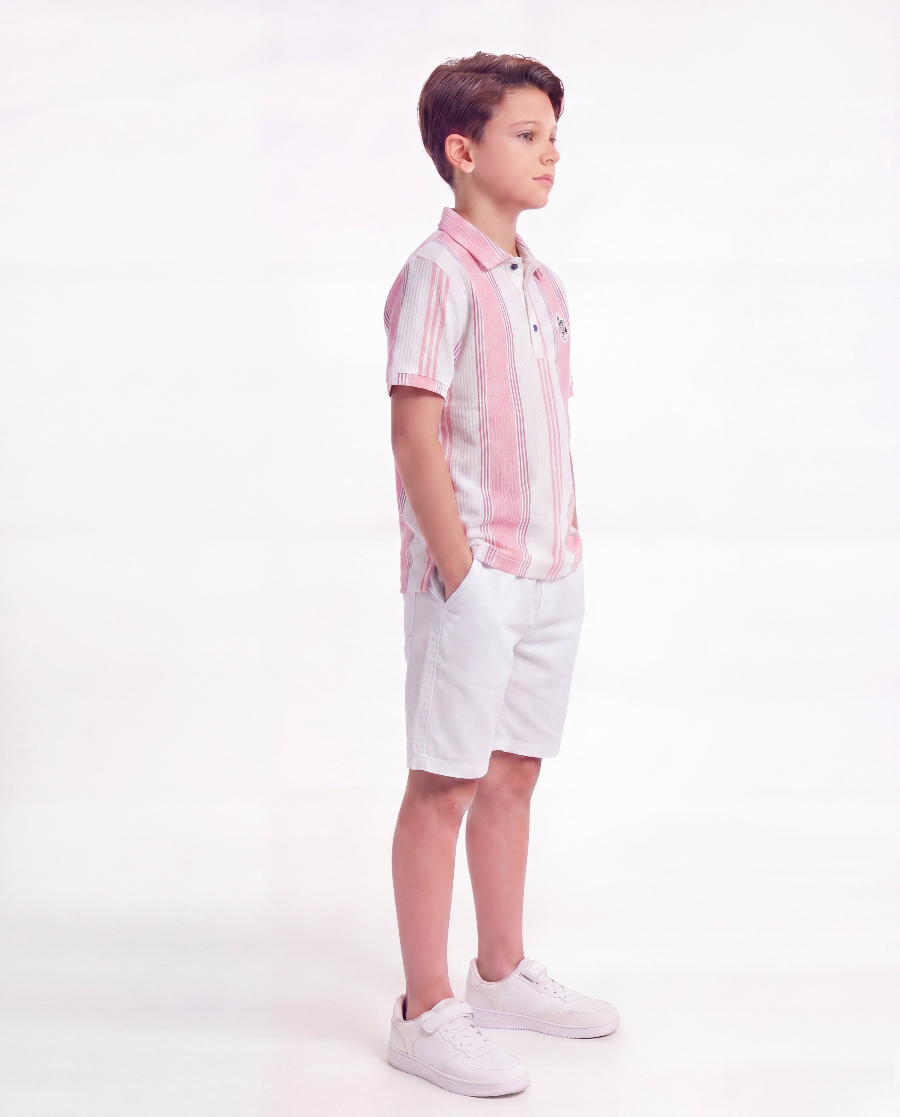 Boys Striped Polo Co-Ord Set