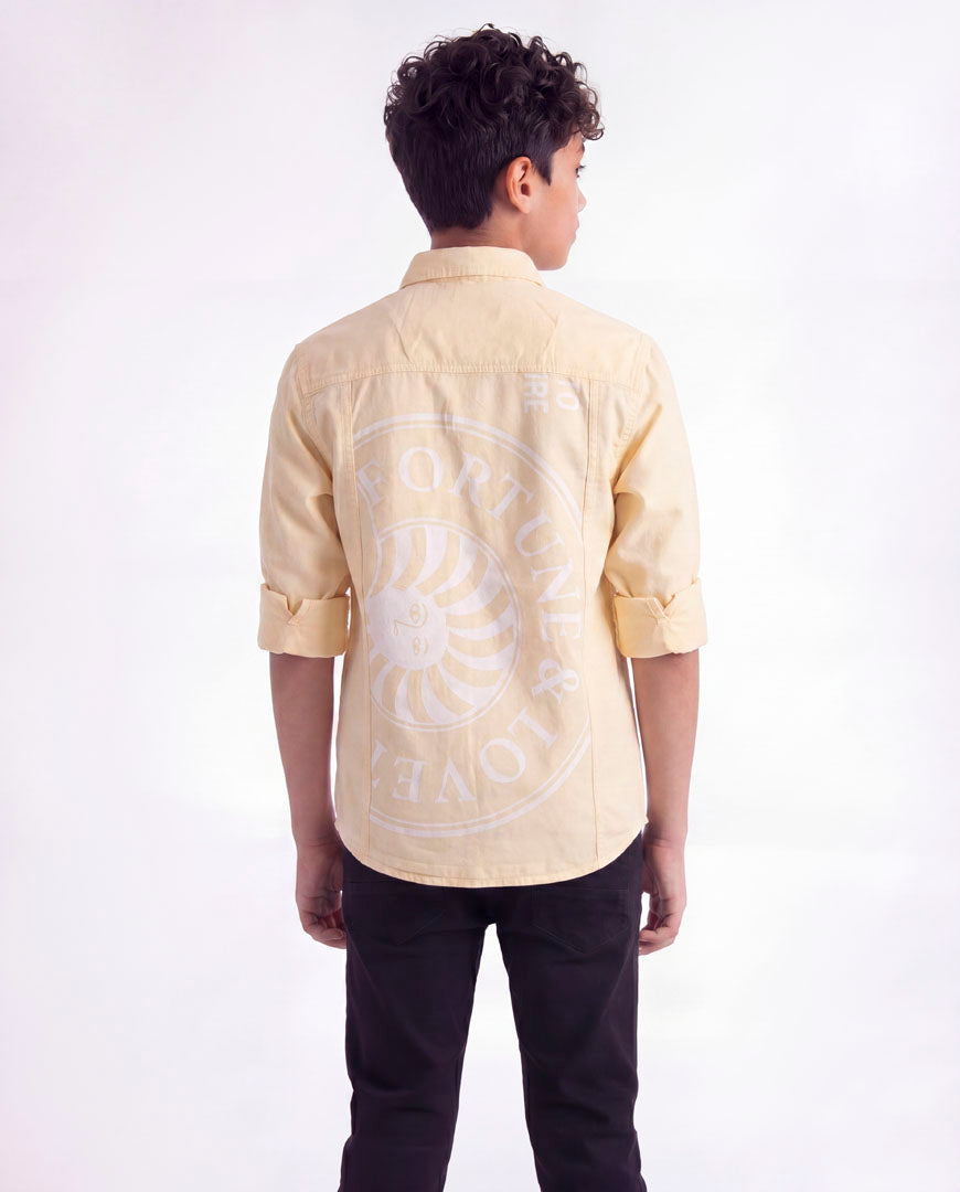 Boys Panelled Cotton Casual Shirt
