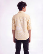 Boys Panelled Cotton Casual Shirt