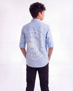 Boys Panelled Cotton Casual Shirt