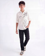 Boys Panelled Cotton Casual Shirt