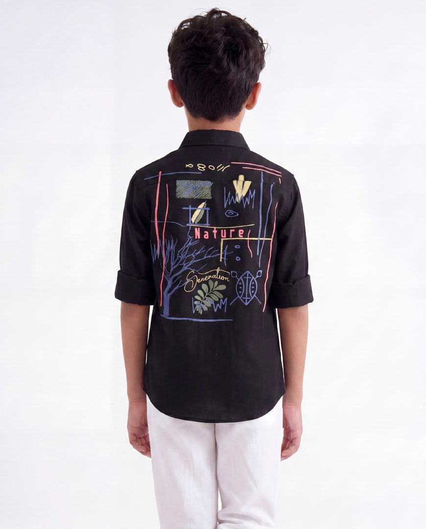 Nature Scribble Printed Shirt