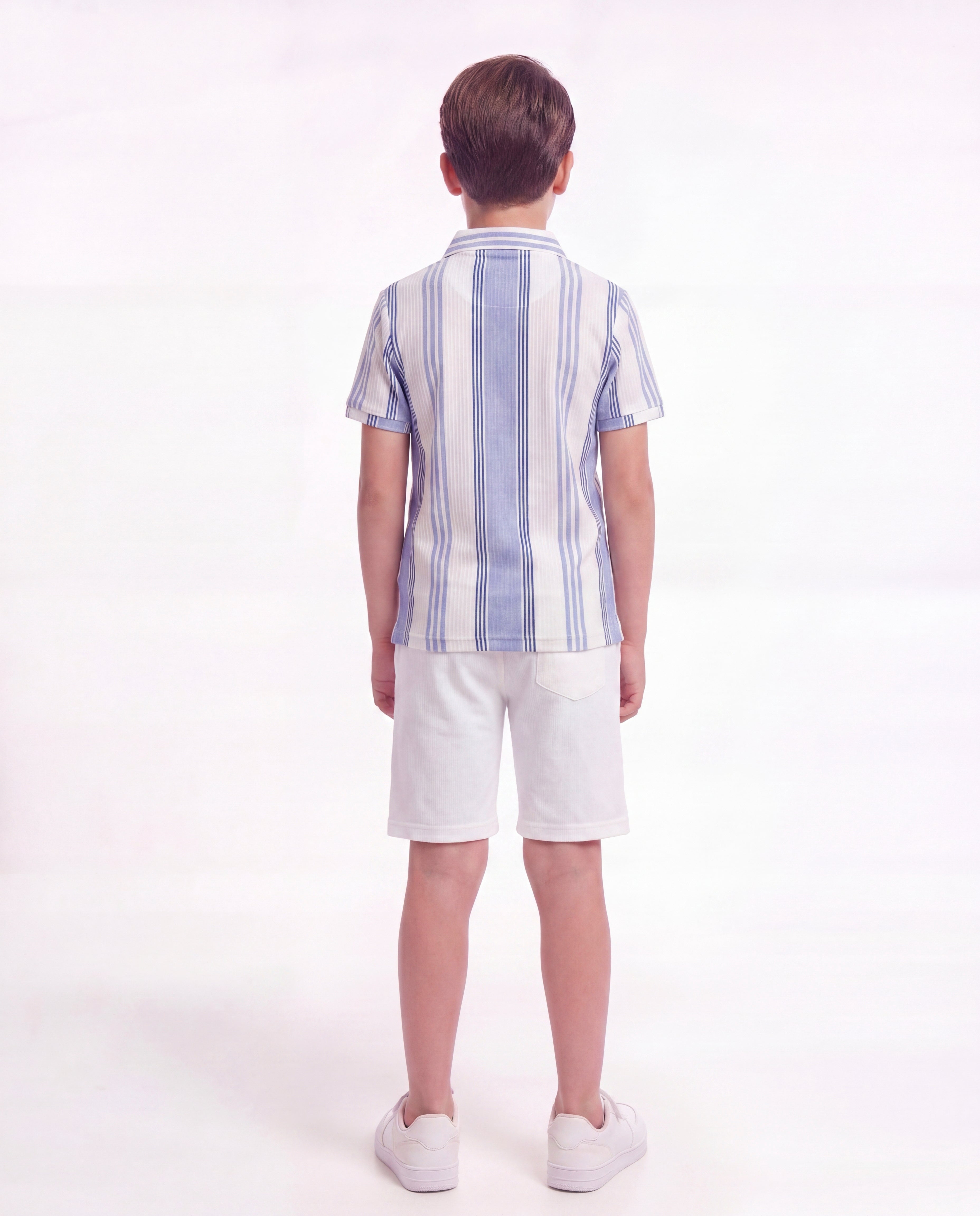 Boys Striped Polo Co-Ord Set