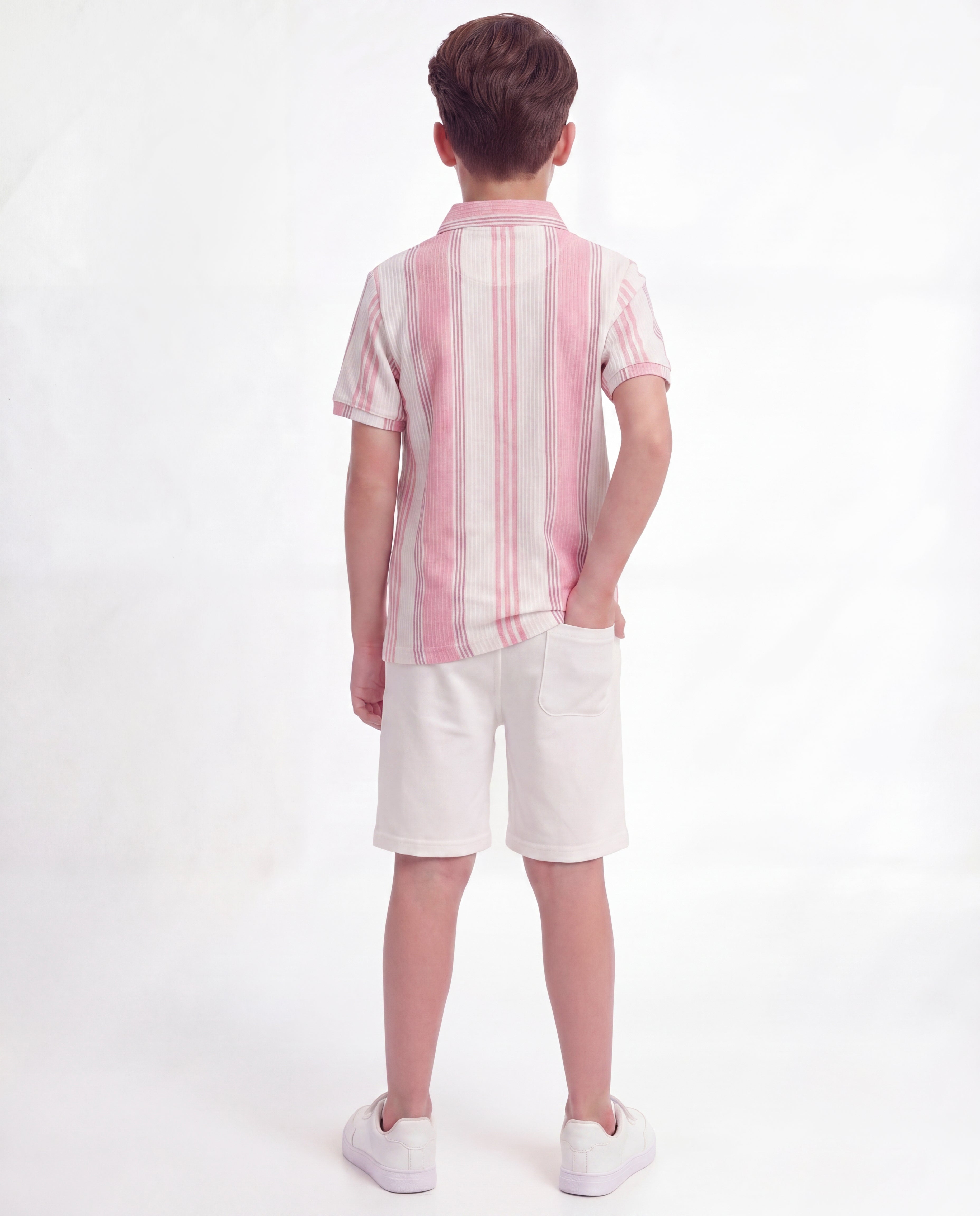 Boys Striped Polo Co-Ord Set