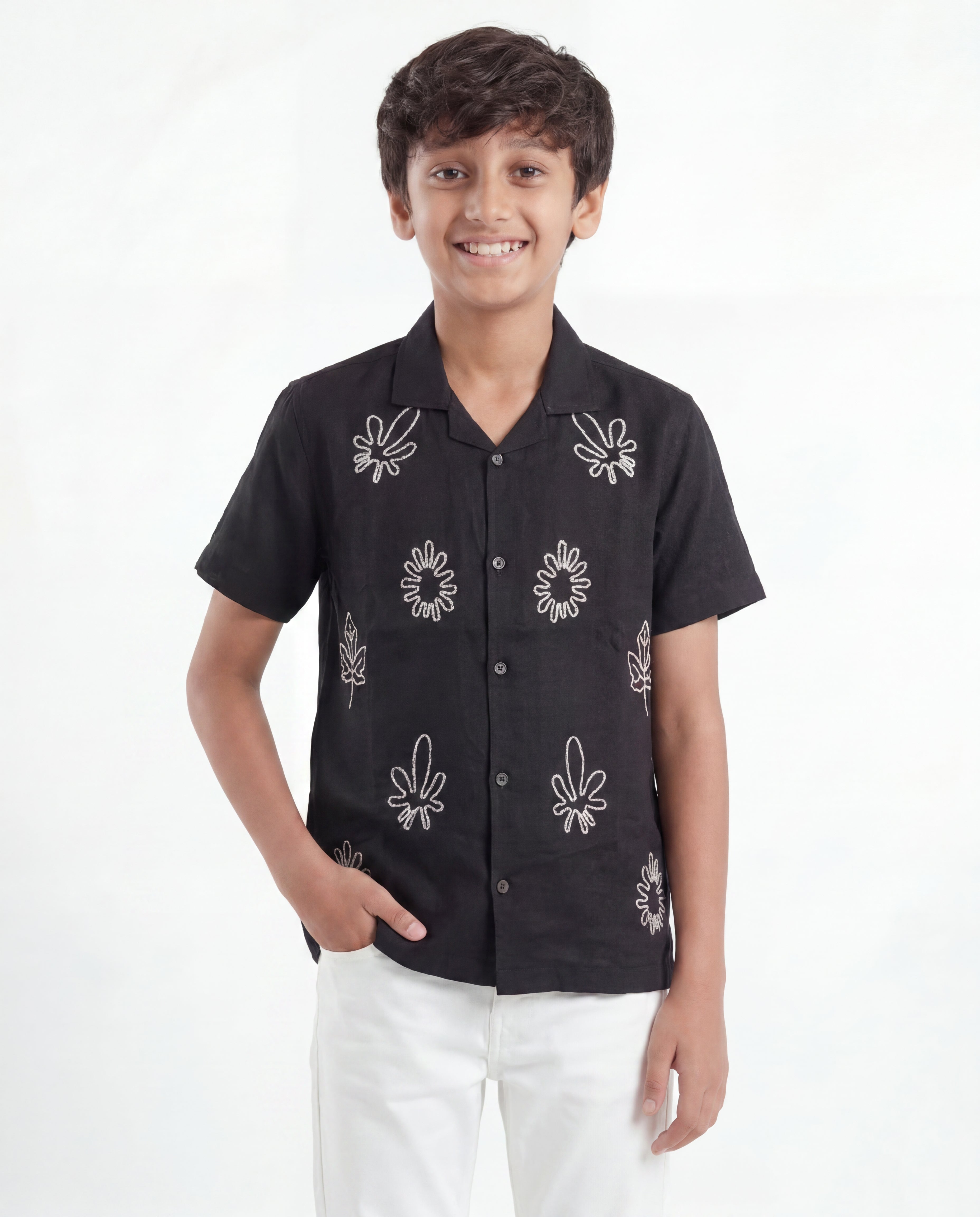 Tropical Embroidered Resort Shirt