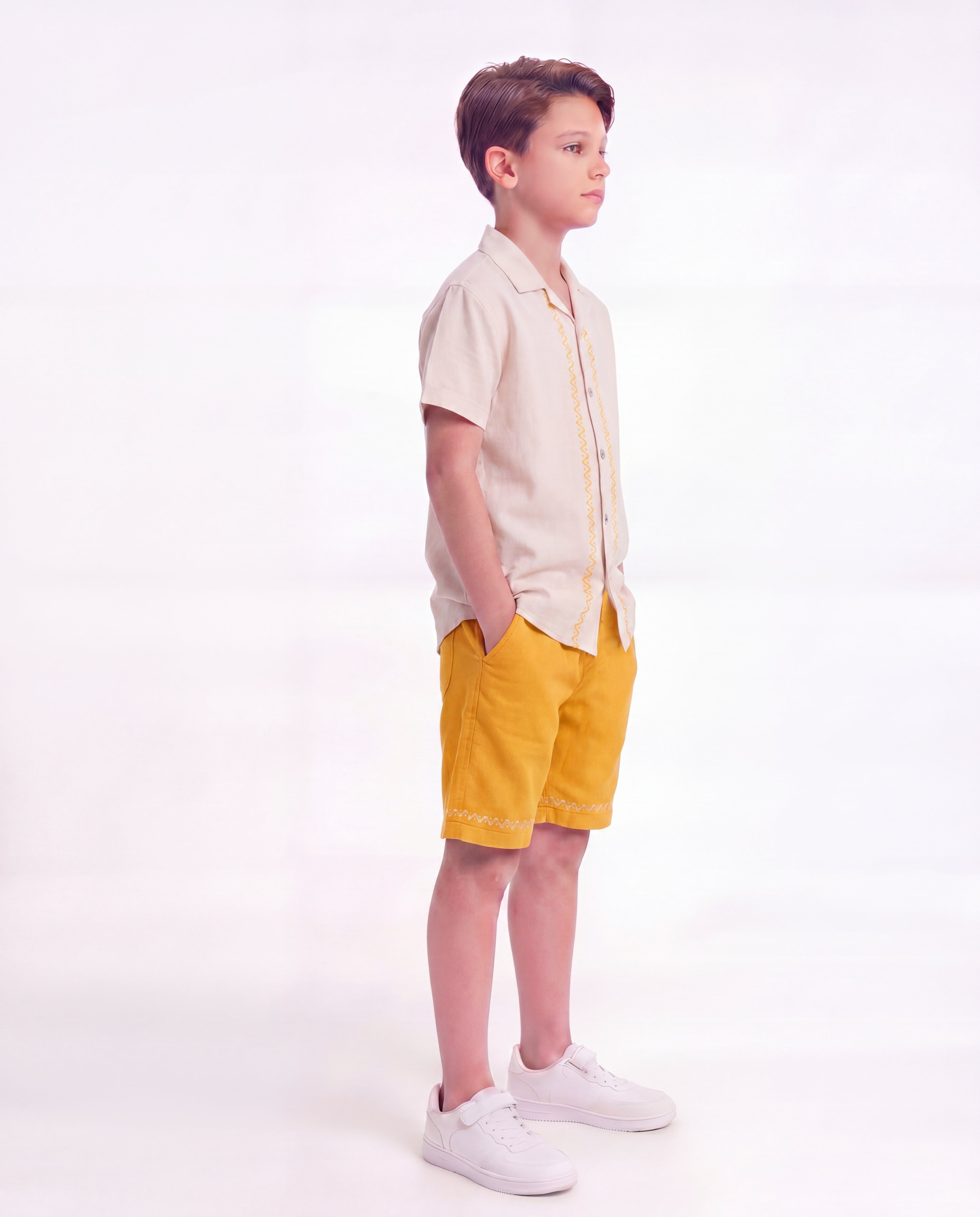 Boys Embroidered Resort Co-Ord Set