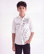 Boys Panelled Cotton Casual Shirt