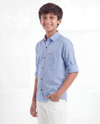 Boys Textured Cotton Shirt