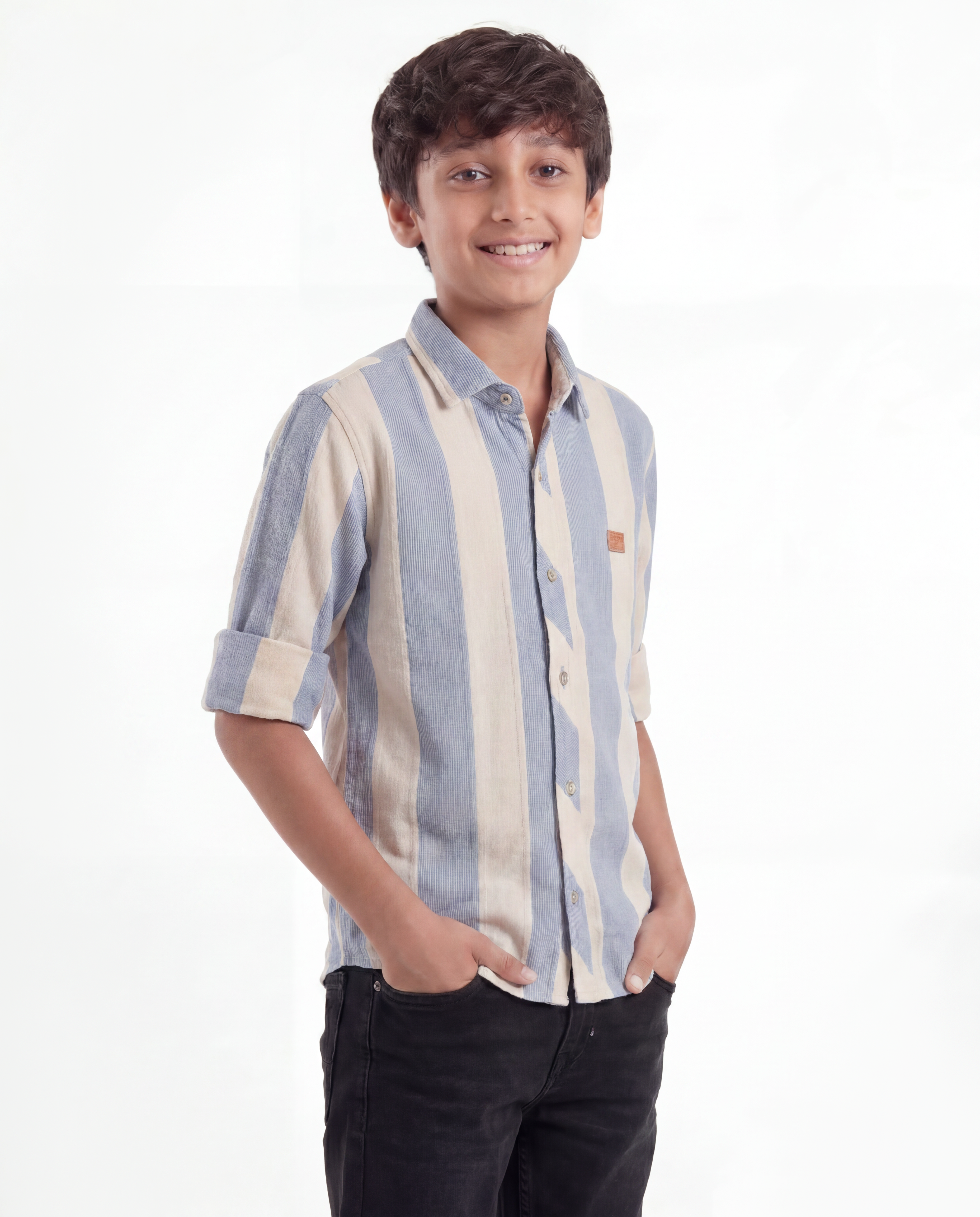 Smart Casual Striped Shirt for Boys