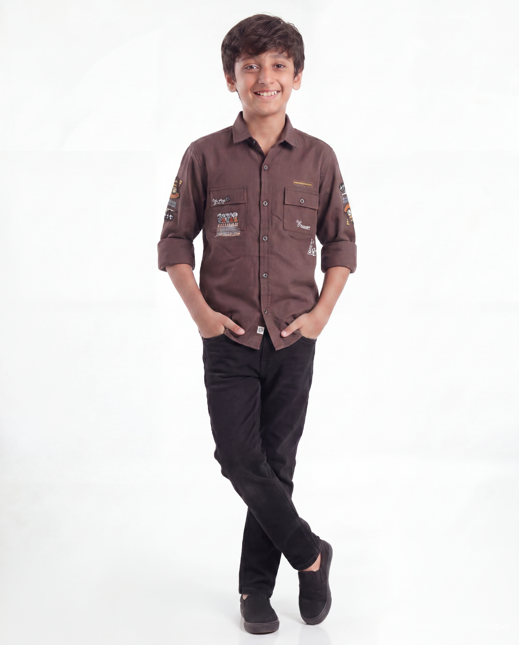 Boys Utility Pocket Casual Shirt