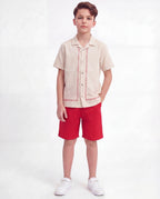 Boys Embroidered Resort Co-Ord Set