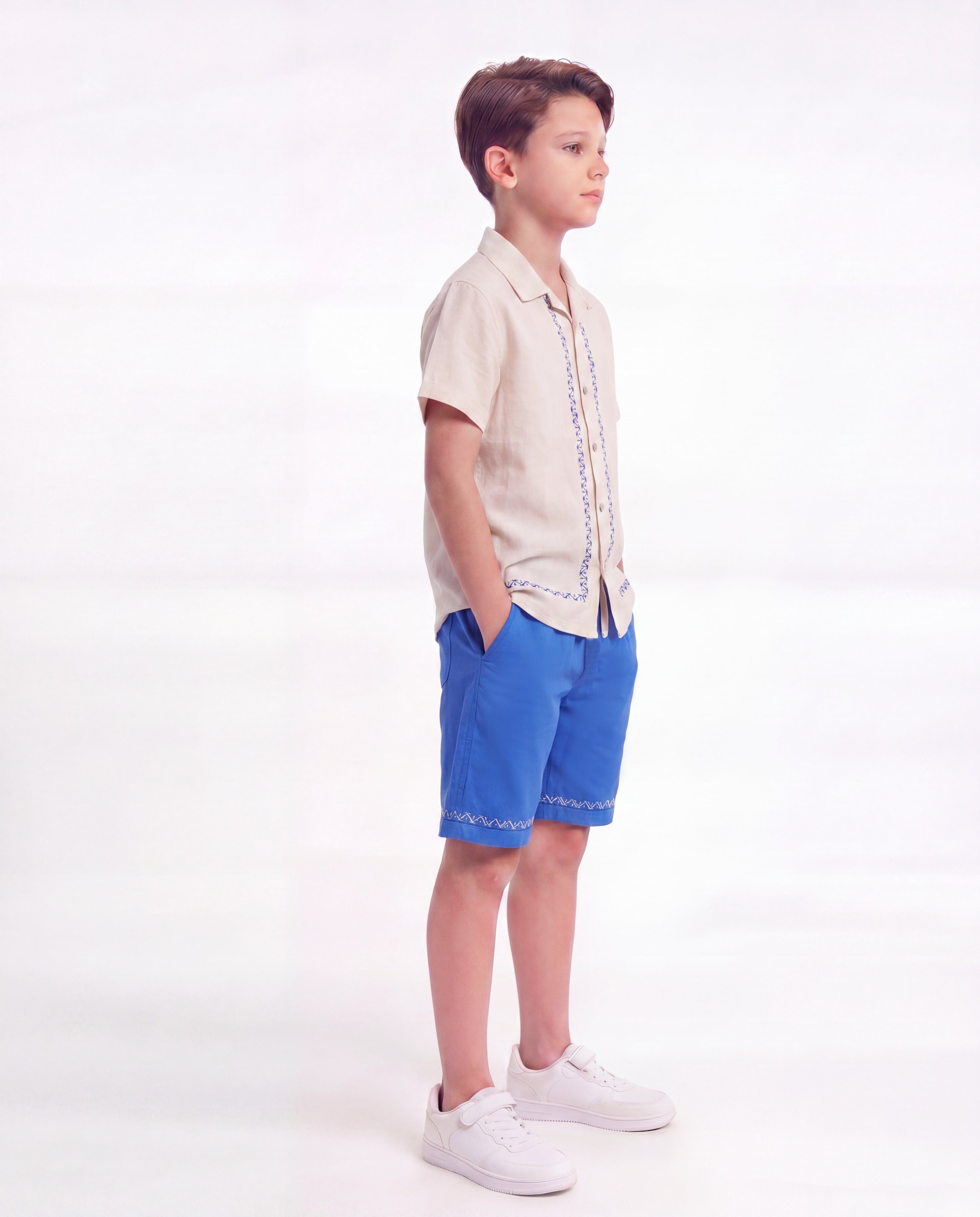 Boys Embroidered Resort Co-Ord Set