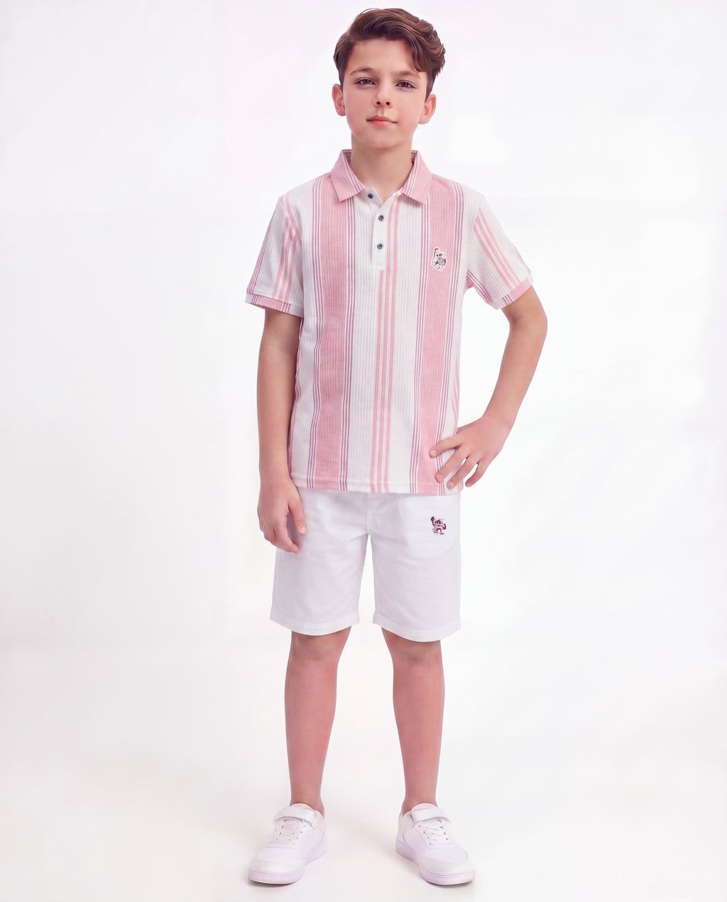 Boys Striped Polo Co-Ord Set