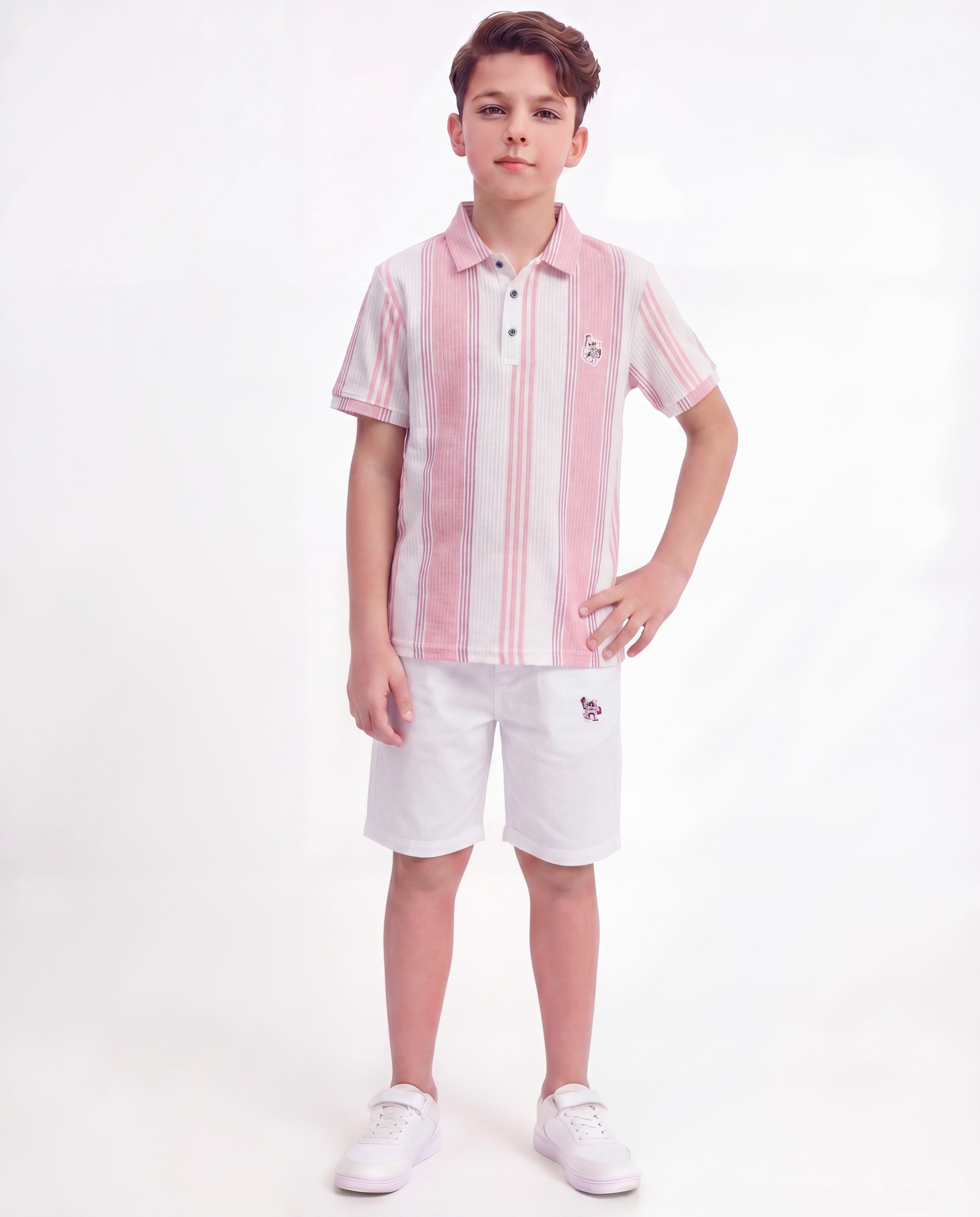 Boys Striped Polo Co-Ord Set