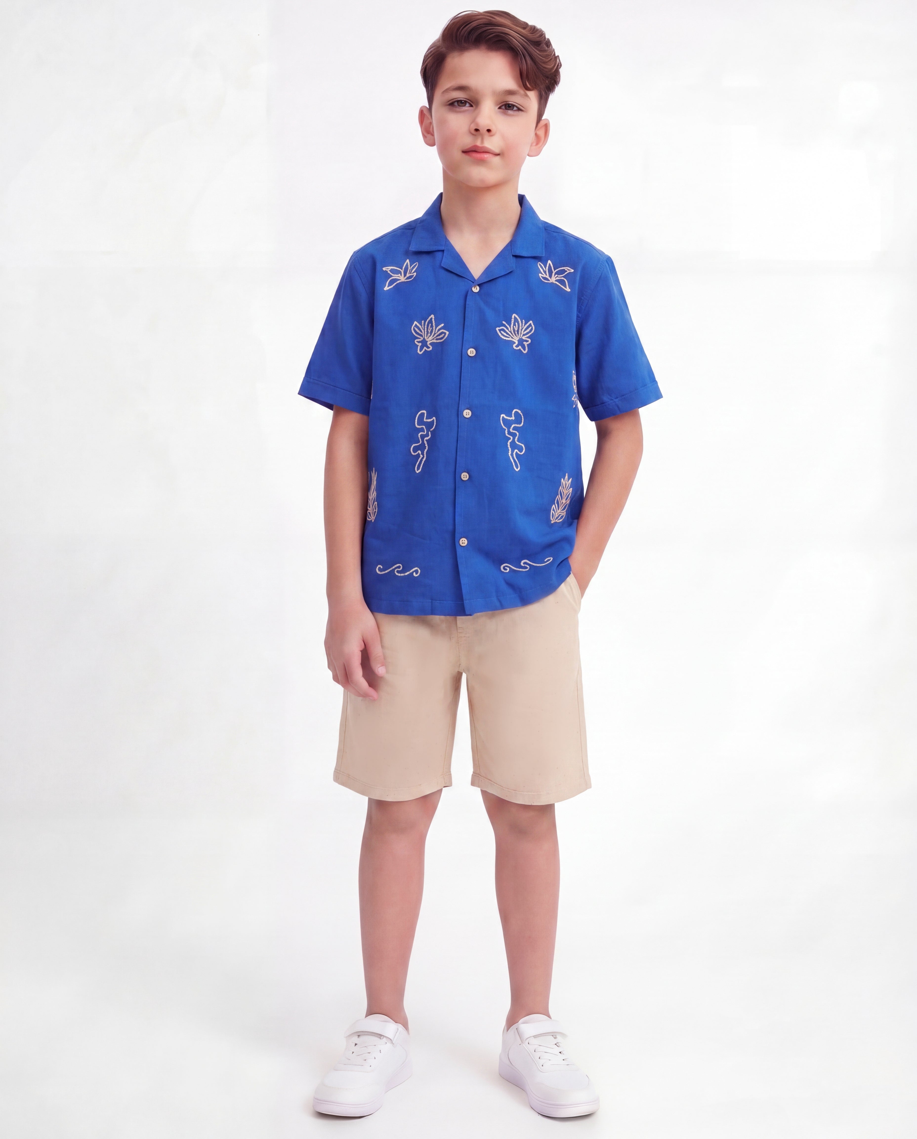 Boys Tropical Embroidered Co-Ord Set