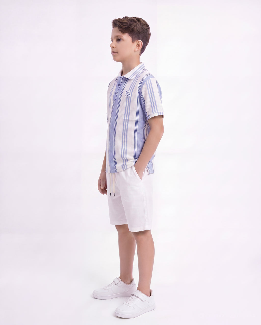 Boys Striped Polo Co-Ord Set