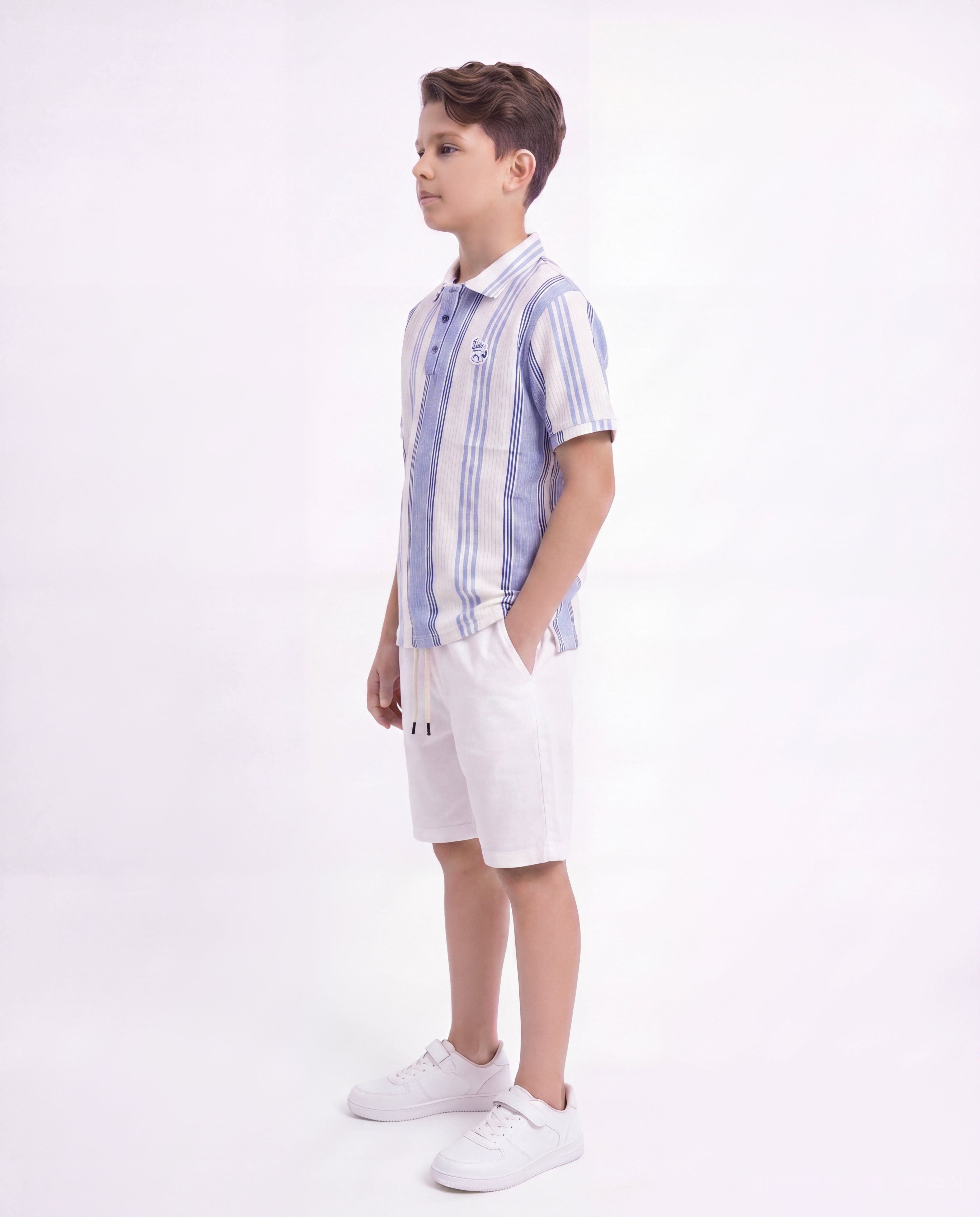 Boys Striped Polo Co-Ord Set