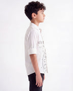 Boys Panelled Cotton Casual Shirt