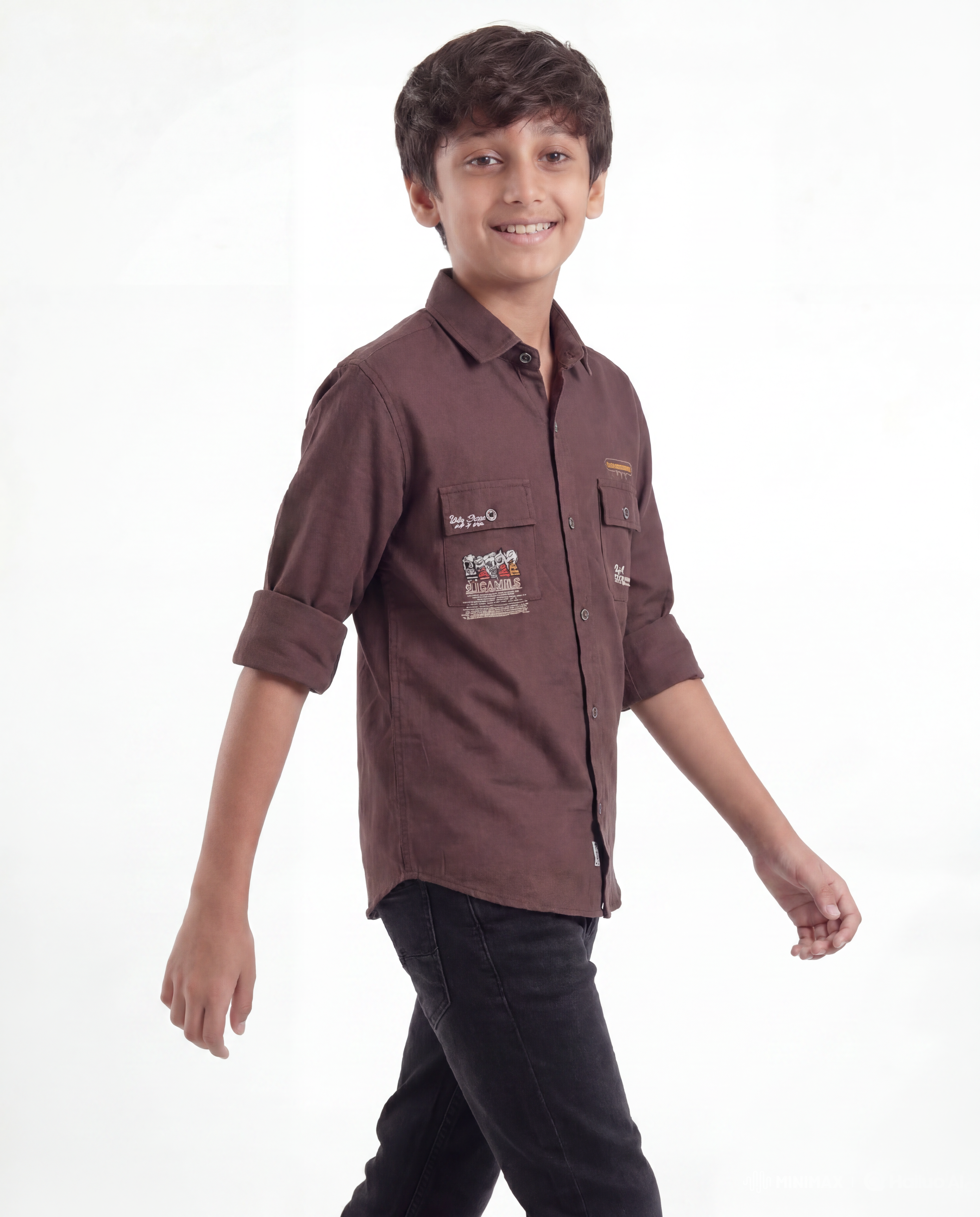 Boys Utility Pocket Casual Shirt
