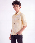 Boys Panelled Cotton Casual Shirt