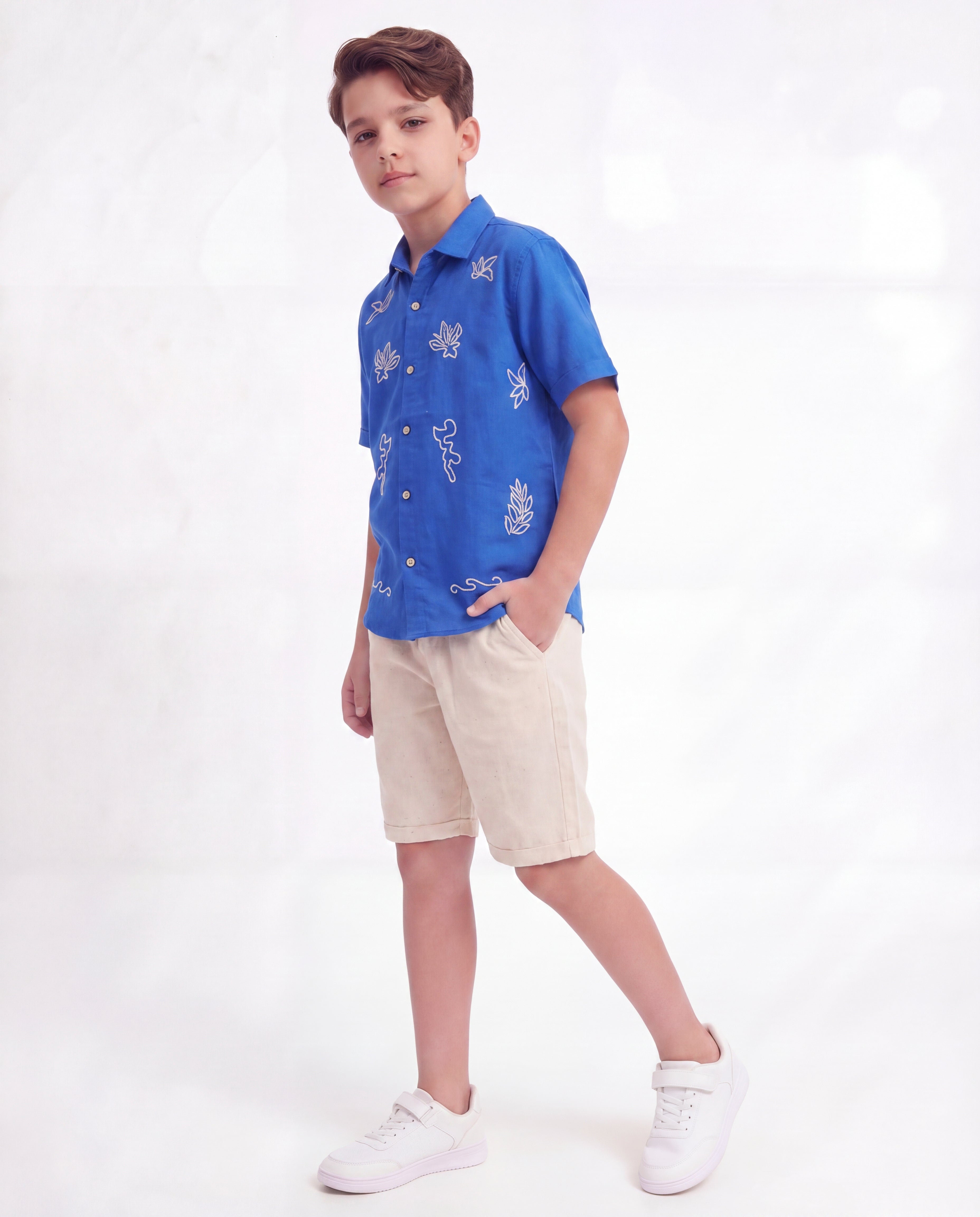 Boys Tropical Embroidered Co-Ord Set